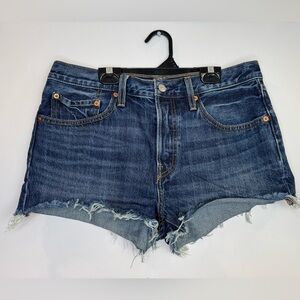 Levi's 501 Classic Dark Blue Denim Cutoff Women's Shorts size 30